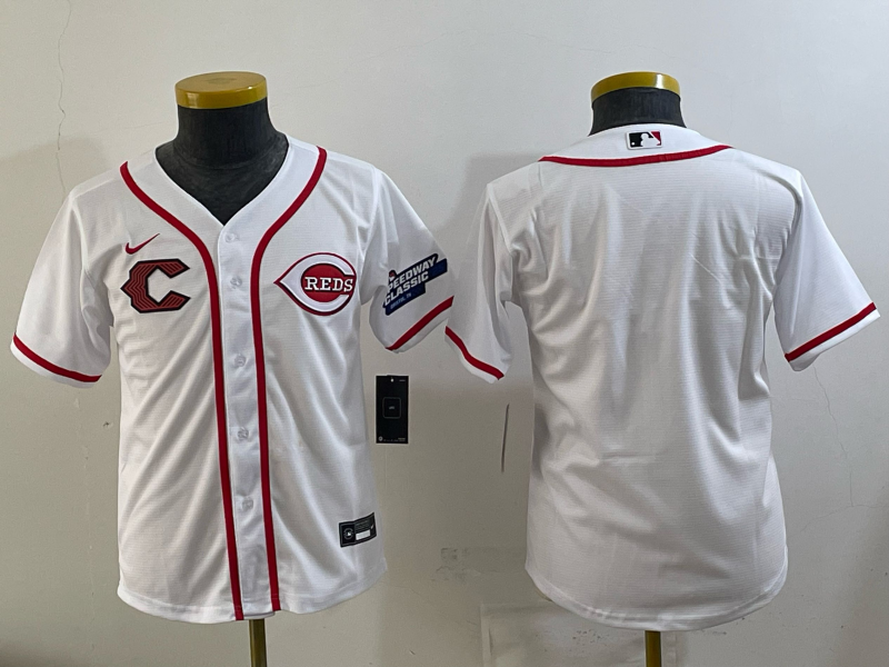 Youth Cincinnati Reds Blank white 2025 Nike MLB Jersey 006->youth mlb jersey->Youth Jersey